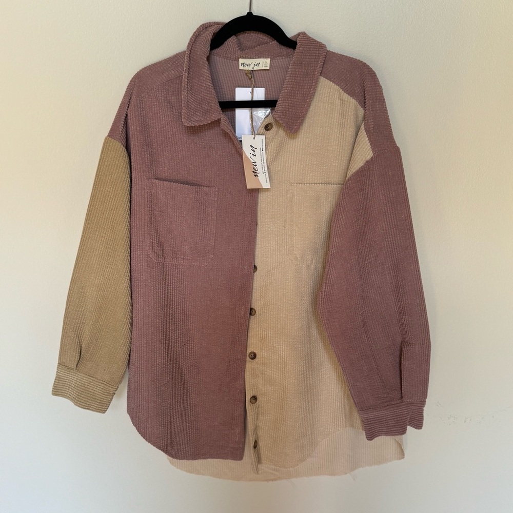 Colorblock Button-Up Shirt